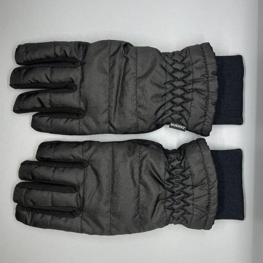 Isotoner Women’s Black L/XL Touchscreen Gloves LIKE NEW - Picture 2 of 5